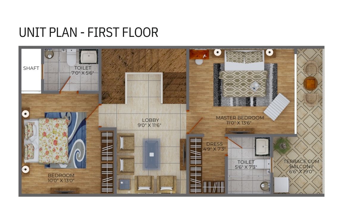 First Floor 3 BHK + 3T 1850 sqft