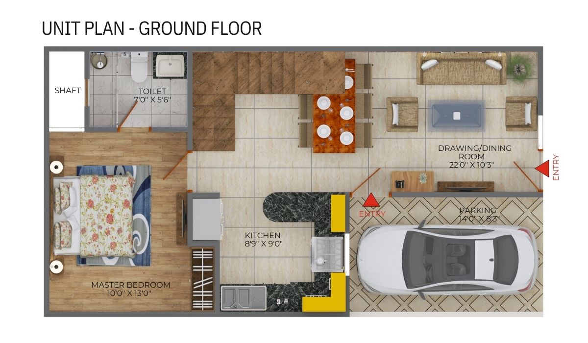 Ground Floor 3 BHK + 3T 1850 sqft