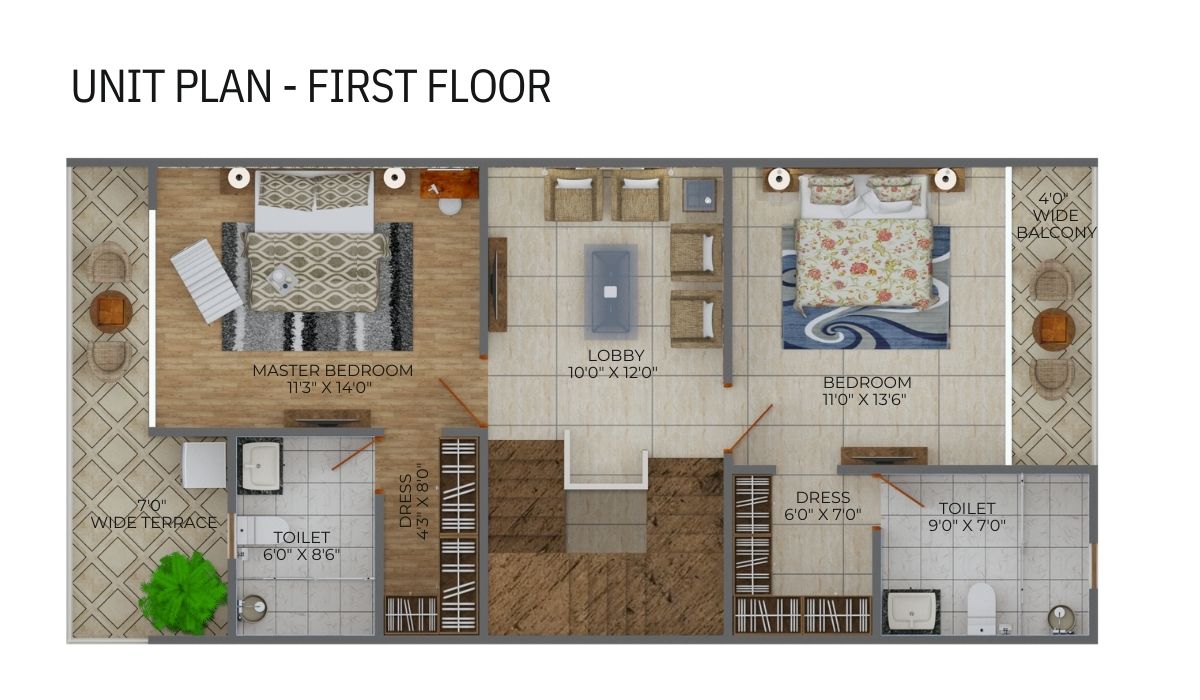 First Floor 3 BHK + 3T 2250 sqft