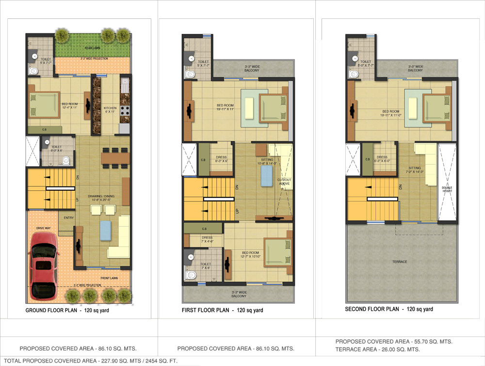 Gaur Yamuna City Villas 2454 SQFT Floor Plan