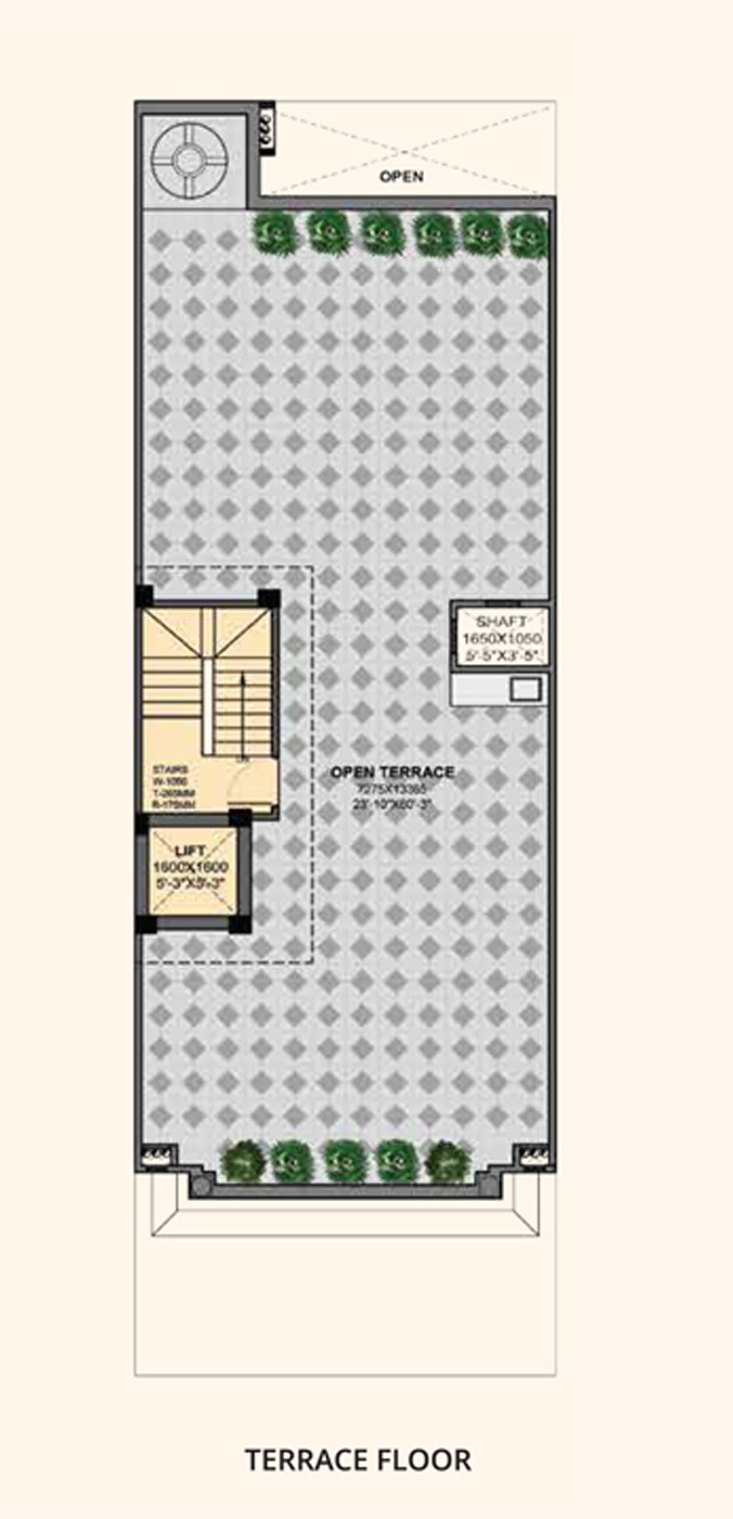 Gaur Yamuna City Krishna Villas Terrace Floor Plan