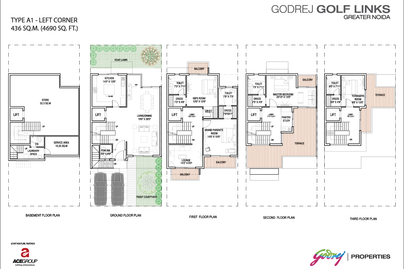 Godrej Crest Villas type-A1 Left Corner 4690 sqft