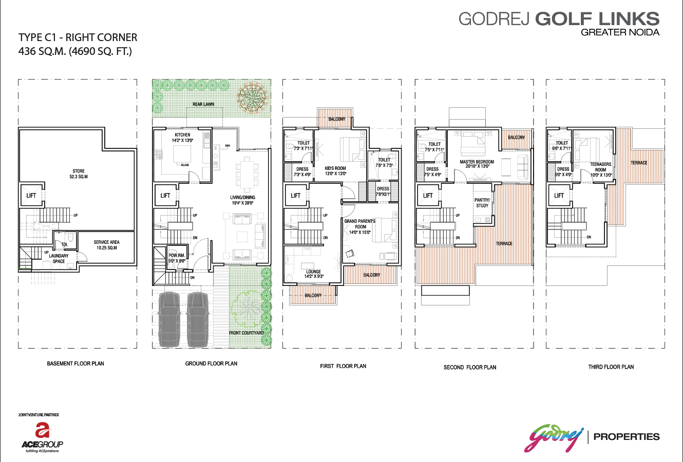 Godrej Crest Villas type-C1 Right Corner 4690 sqft