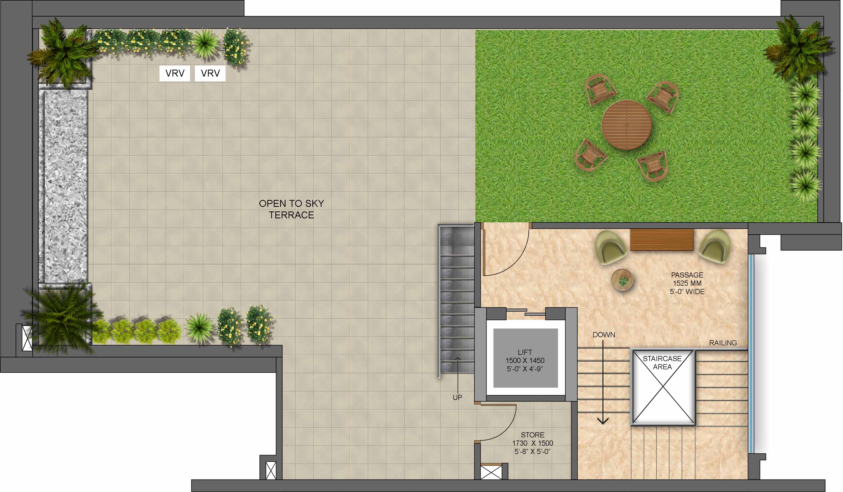 mahagun mirabella Terrace Floor Plan