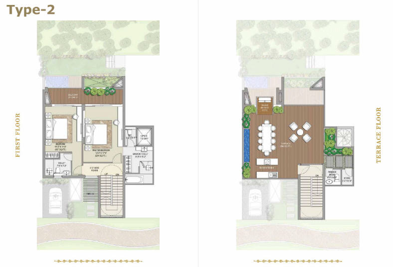 rise resort residence villa type-2 first floor plan