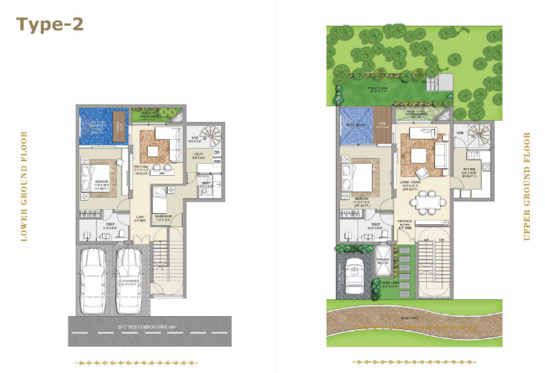 rise resort residence villa type-2 lower ground floor plan