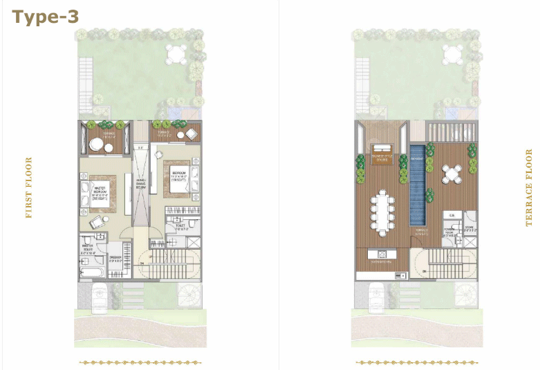 rise resort residence villa type-3 first floor plan