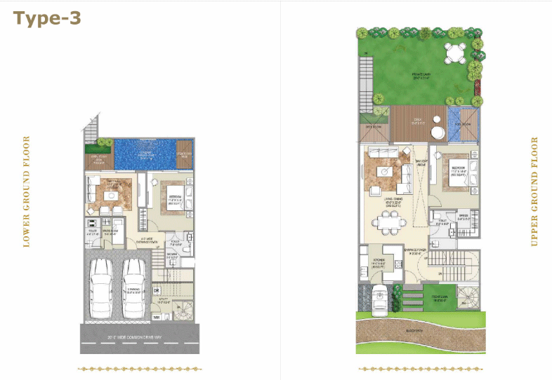 rise resort residence villa type-3 lower ground floor plan