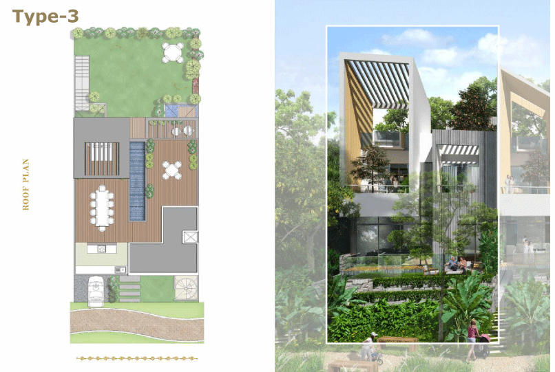 rise resort residence villa type-3 roof floor plan