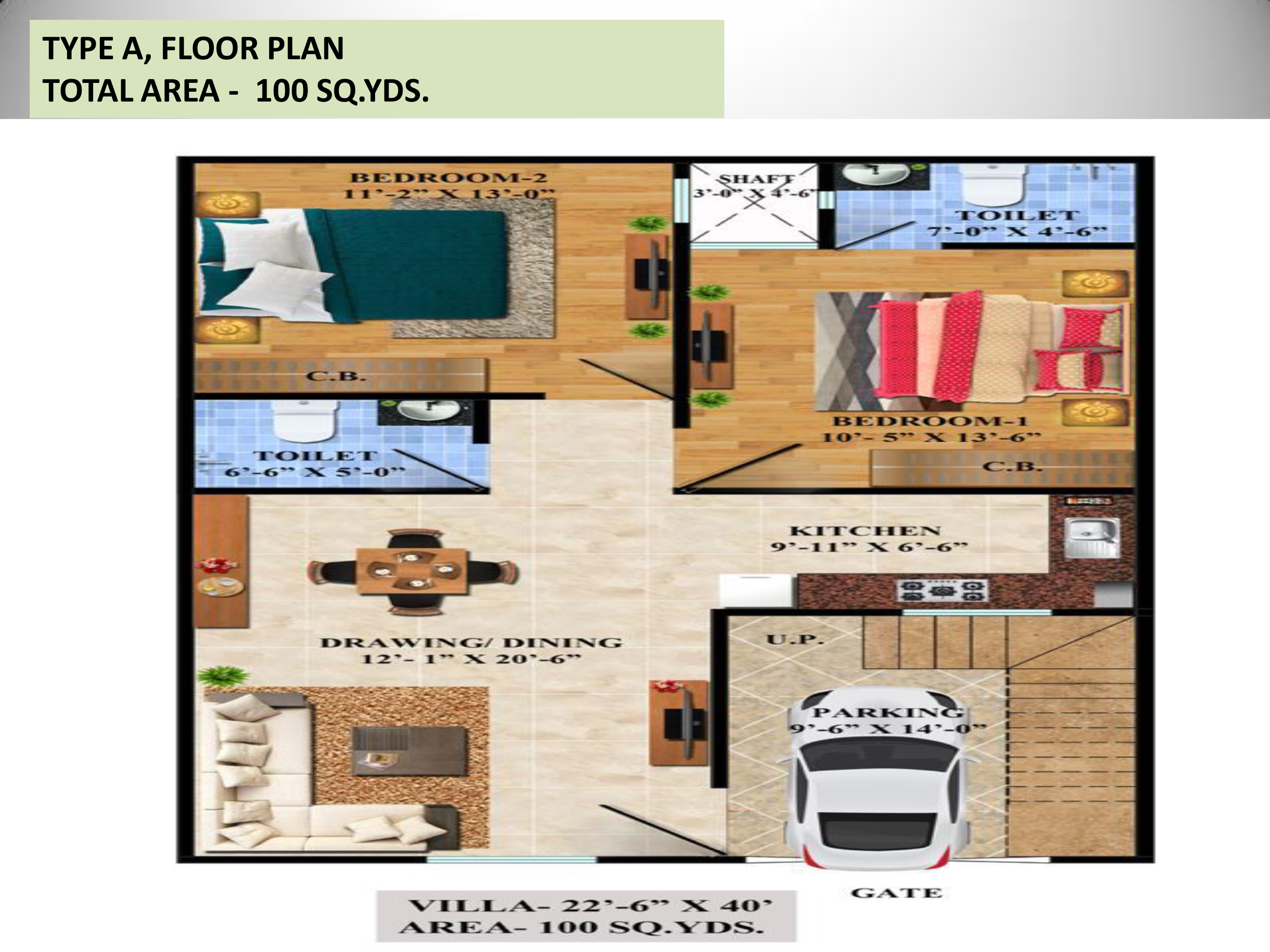 Sindhuja Valley Villa Floor Plan 100 sq.yds