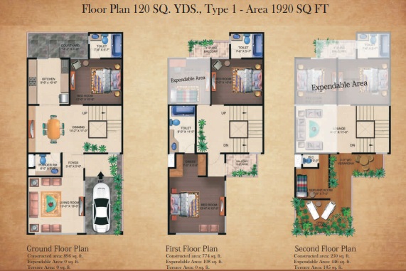 Supertech Czar Villas 3bhk 2178  SQFT Floor Plan