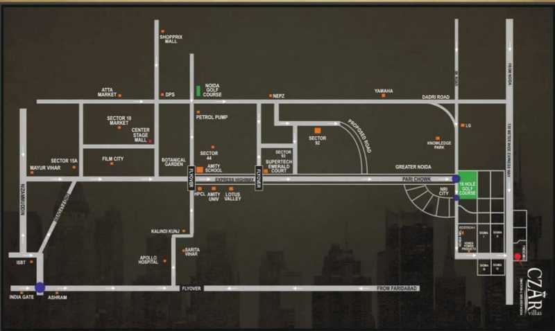 Supertech Czar Villas Location Map